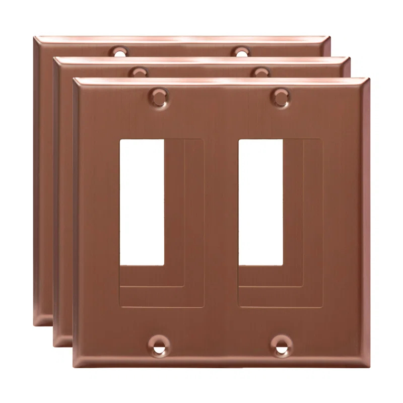 Enerlites No Subject 2 - Gang Rocker Standard Wall Plate (Set of 3)