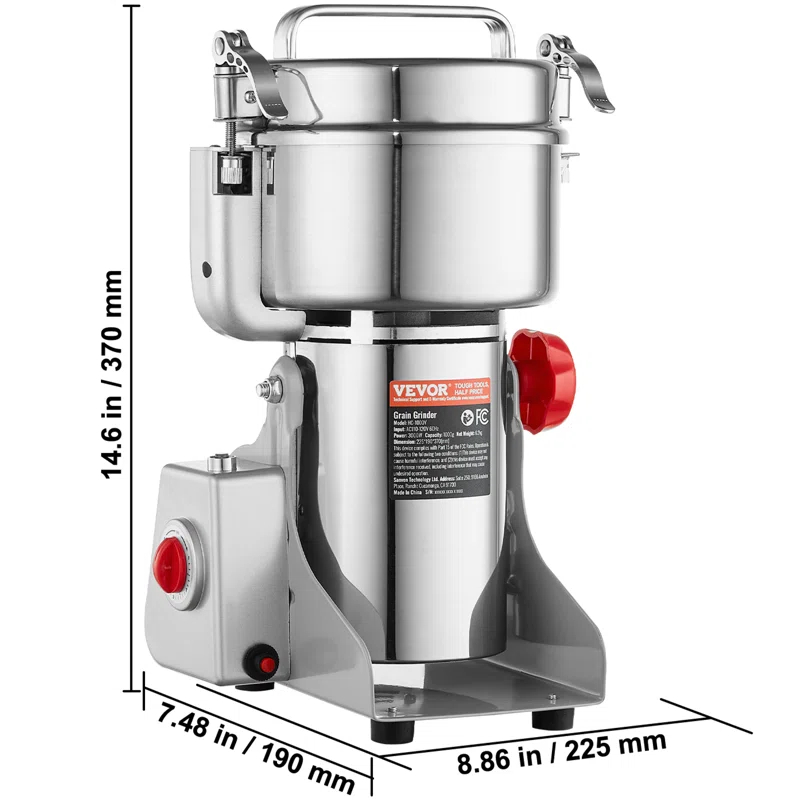 VEVOR 1000g Commercial Spice Grinder Electric Grain Mill Grinder High Speed