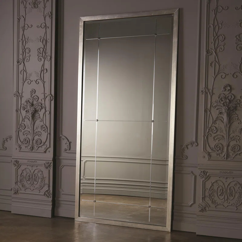 Beaumont Floor Mirror-Silver Leaf