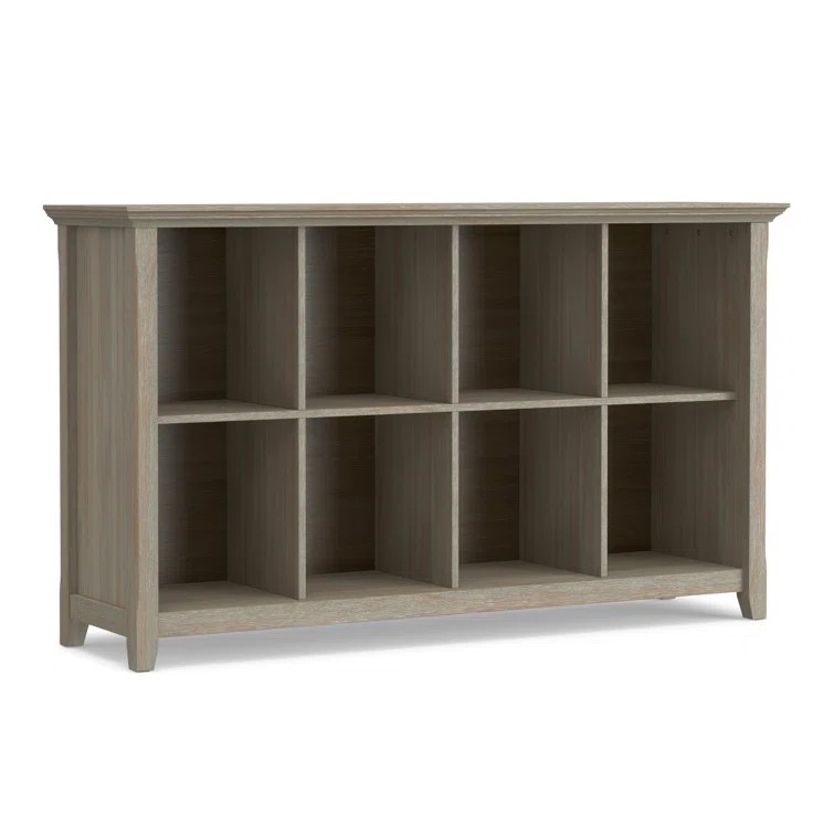 Simpli Home Acadian 57"W Solid Wood Storage Console Table