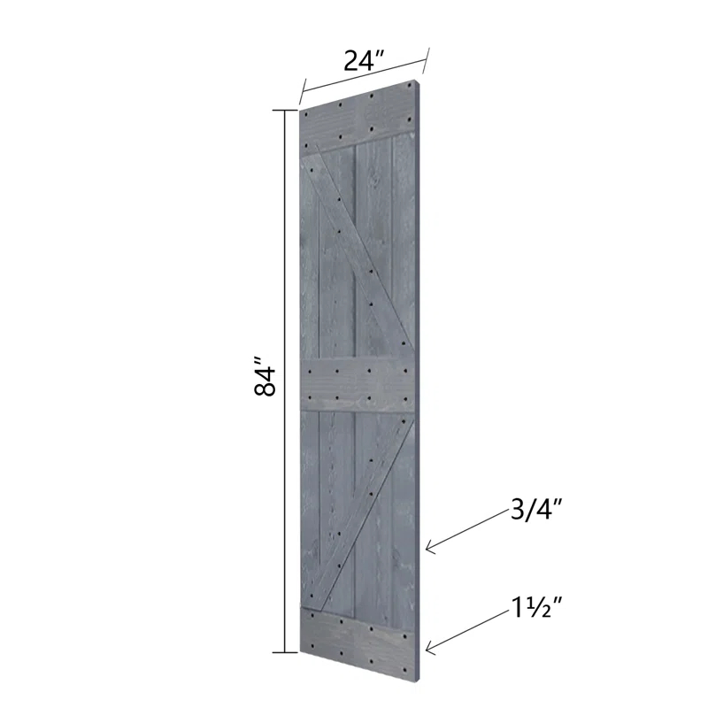 IsLife K Style Solid Core Wood Double Sliding Barn Door with Hardware Kit -Assembly Needed (Set of 2)