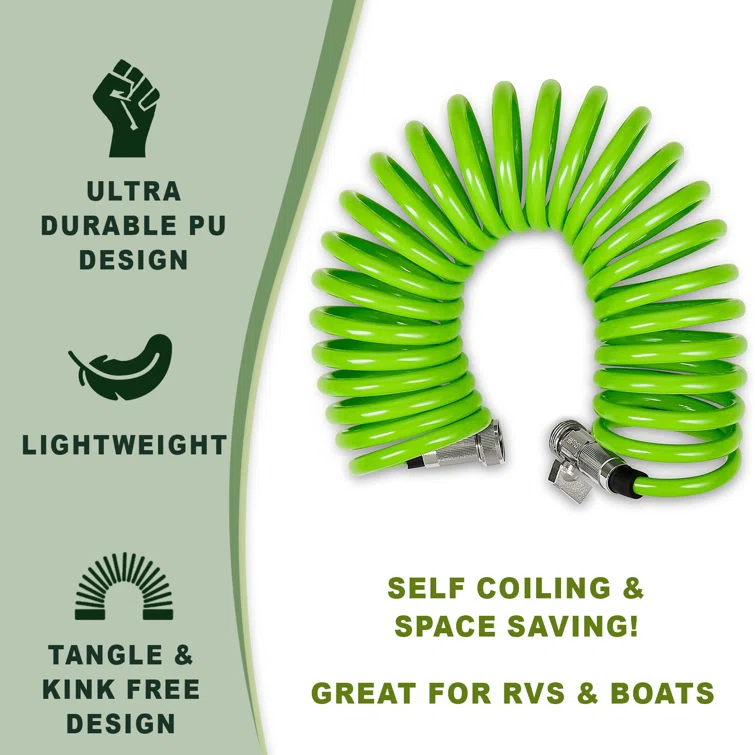 Morvat Morvat Recoil Garden Hose with ON/OFF Valve & 10-Way Spray Nozzle