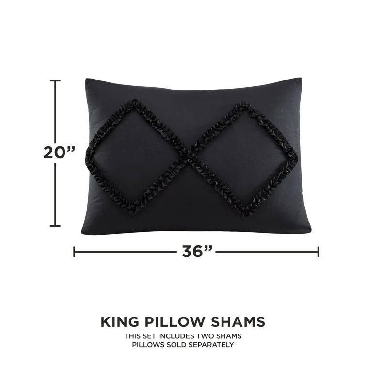 Juicy Couture Juicy Couture Diamond Ruffle Reversible Comforter & Shams Bedding Sets