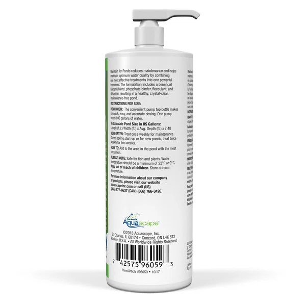 Aquascape MAINTAIN For Ponds No Power Source Required / Manual Algae Control