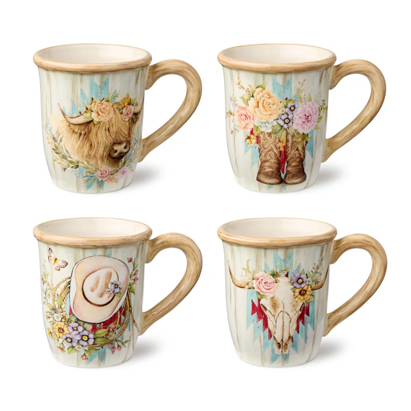Certified International Rosewood Set of 4 Mug 14 oz. 4 asst.