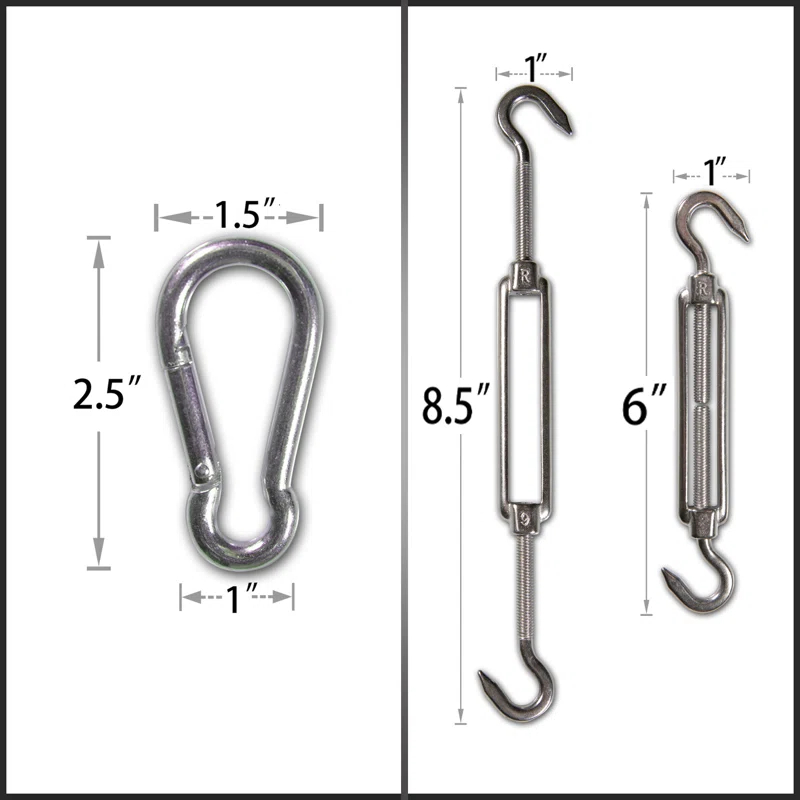 ColourTree Sun Shade Sail Rectangle & Square Hardware Kit (Hardware Kits Only) & Reviews | Wayfair