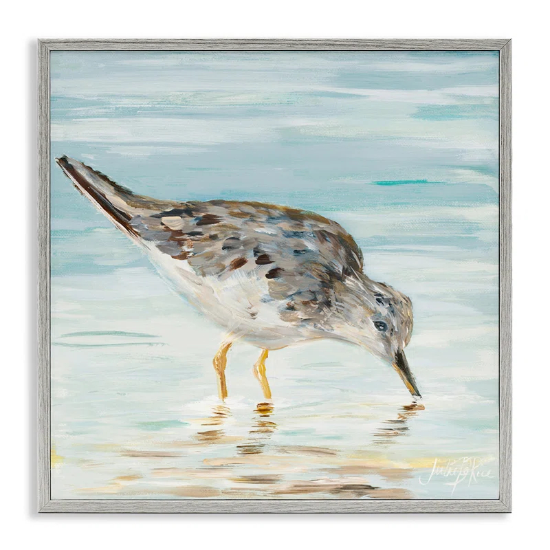Stupell Industries Sandpiper Hunting on Beach Coast Shallow Nautical Waters Graphic Art