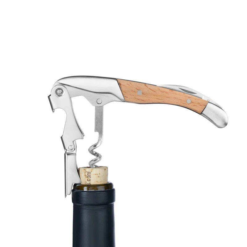True Timber Double-Hinged Corkscrew with Birch Wood Handle