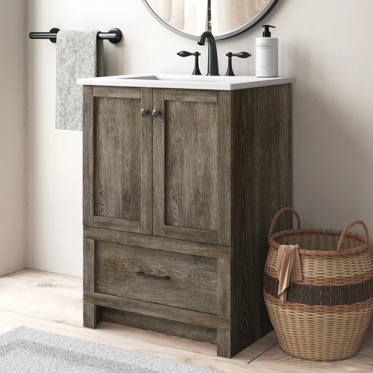 Lark Manor™ Soma 24'' Single Bathroom Vanity with Engineered Marble Top