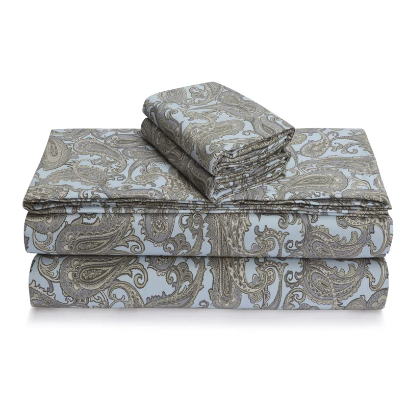 Tribeca Living Flannel Paisley Sheet Set