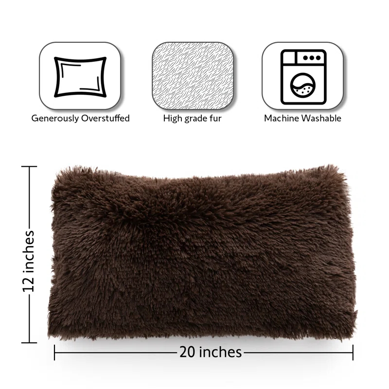 Cheer Collection Faux Fur Throw Pillow (Set of 2)