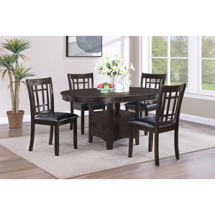 Coaster Furniture Coaster Furniture Lavon Oval Extension Leaf Dining Table Espresso