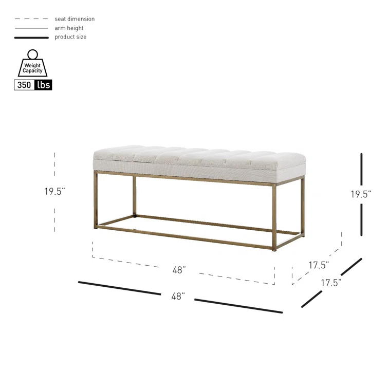 Everly Quinn Georgenia Polyester Upholstered Bench