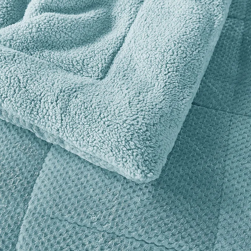 Kasentex Microfiber Reversible Comforter Super Ultra Soft Luxury Plush Sherpa, Machine Washable