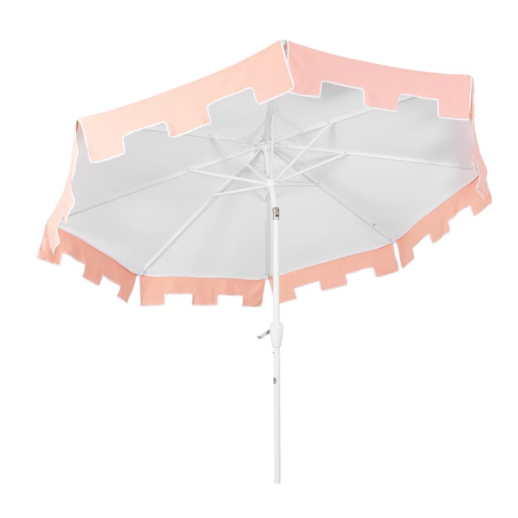 Arlmont & Co. Taveon 9 ft. Classic MidCentury Market Patio Umbrella with UV Protection, Auto-Tilt, and Crank | Wayfair