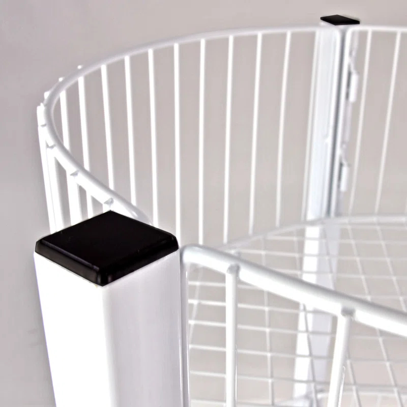 Azar Displays Three-Tiered Large White Wire Bin