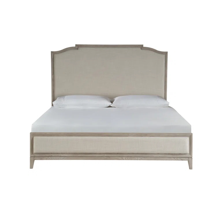 King Upholstered Bed with Soft Matte Black Hardware