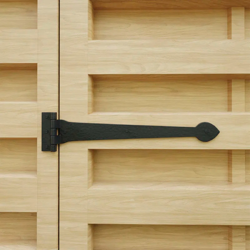 Heavy Duty Wrought Iron Heart Tip Door Strap Hinge