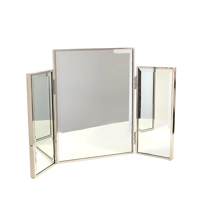 Tri-Fold Vanity Mirror-Nickel