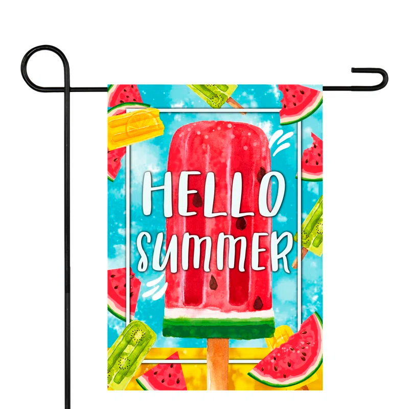 Northlight Seasonal Hello Summer Popsicle Outdoor Garden Flag 12.5" x 18"
