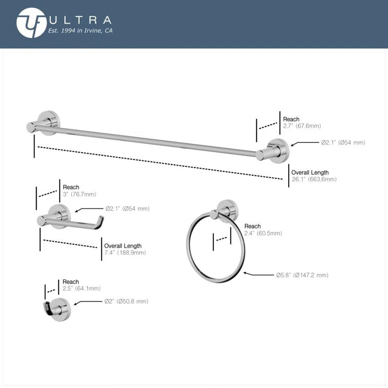 Ultra Faucets Kree Wall Mounted Toilet Paper Holder UFA31087