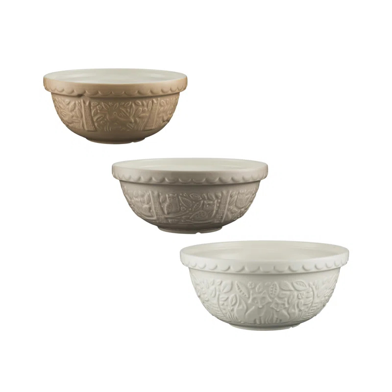 Mason Cash In The Forest Earthenware 3 Piece Mixing Bowl Set