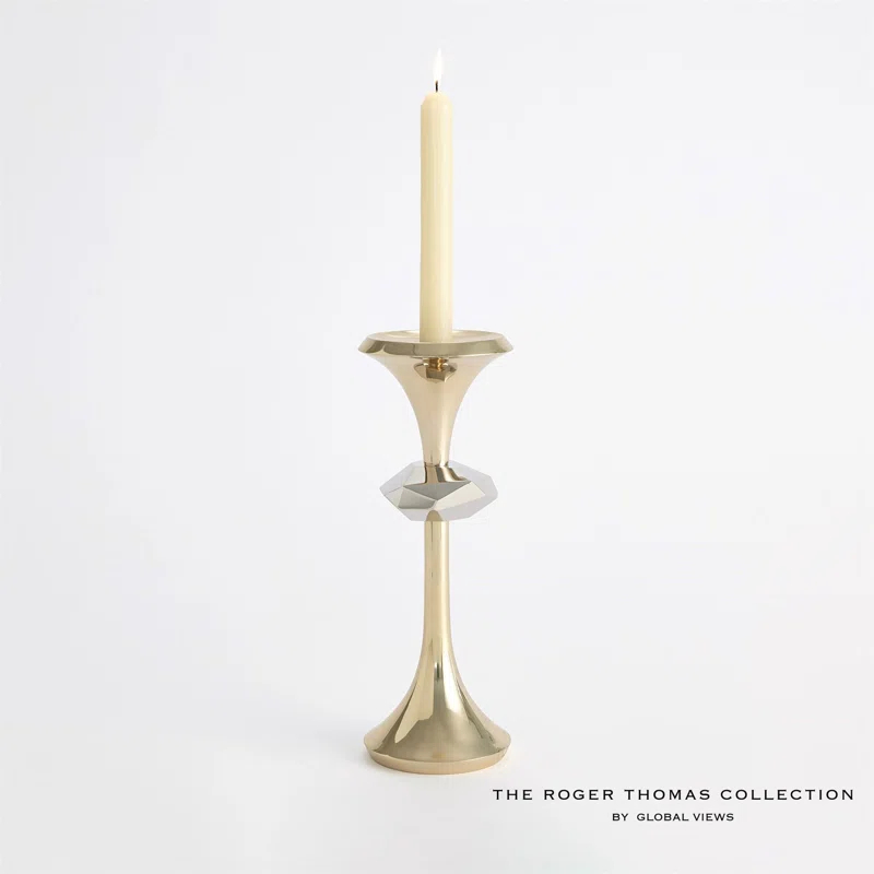 Gabriel Brass Candle Holder-Lg