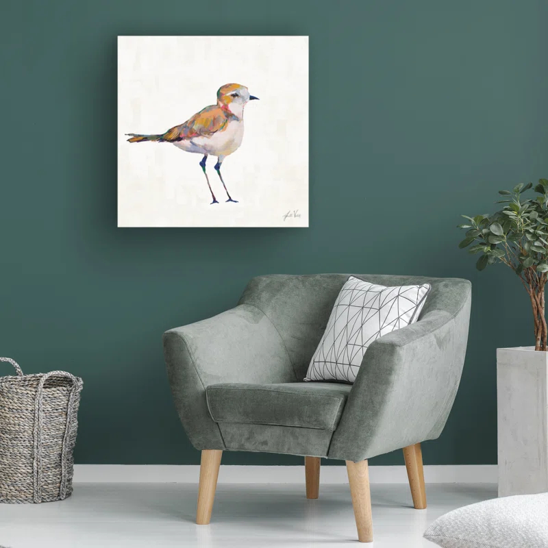 Red Barrel Studio® " Coastal Plover III Linen " by Jeanette Vertentes