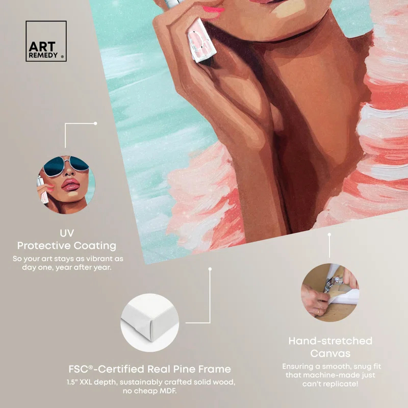 Art Remedy Pink is Her Color Canvas Retro Glam Art Prints by Art Remedy