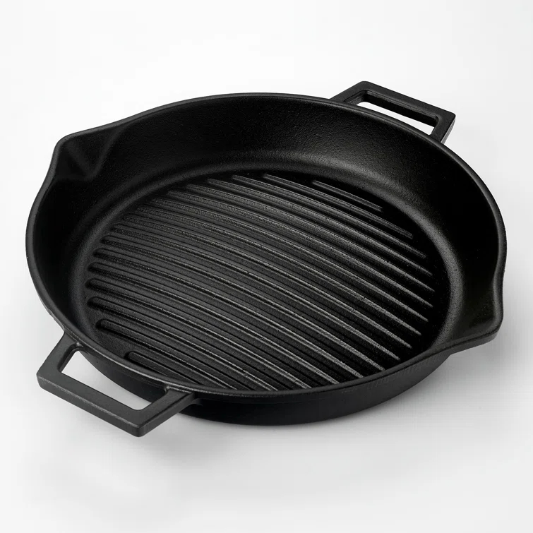 LAVA CAST IRON Lava Enameled Cast Iron Grill Pan 12 inch-Round