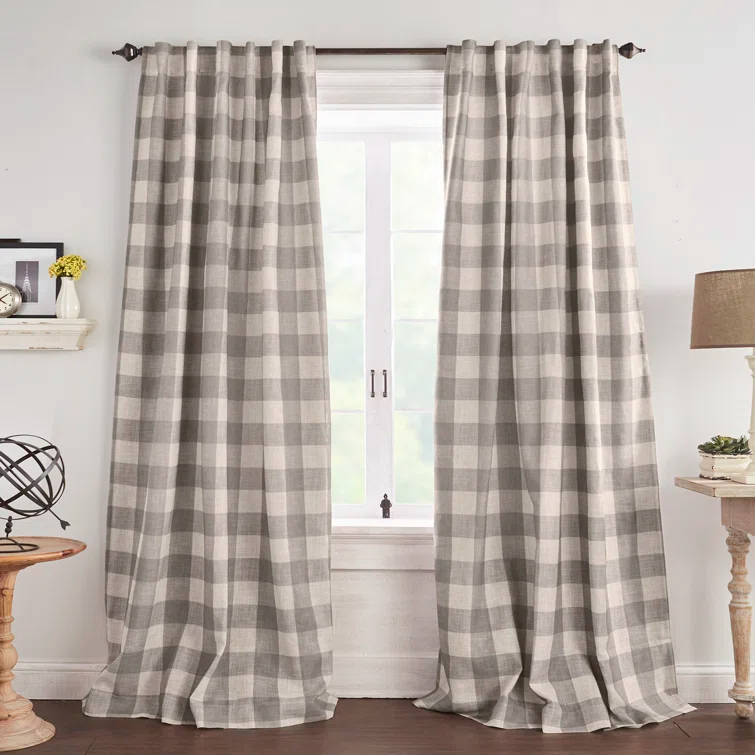 Gracie Oaks Eudell Linen Blend Blackout Single Curtain Panel Single Panel