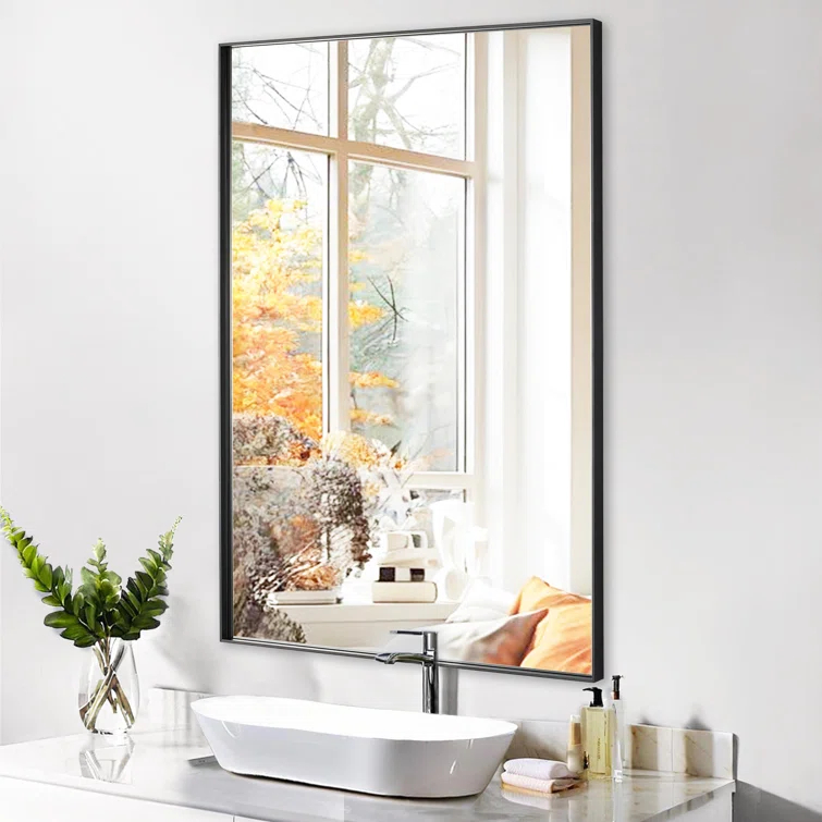 Ledel Modern & Contemporary Rectangle Bathroom Vanity Mirror Metal Framed Wall Mirror