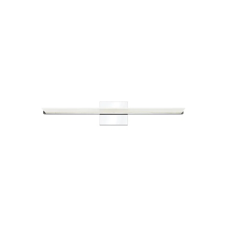 Sleek Chrome LED Vanity Light Bar with Frosted Acrylic Shade - Dimmable