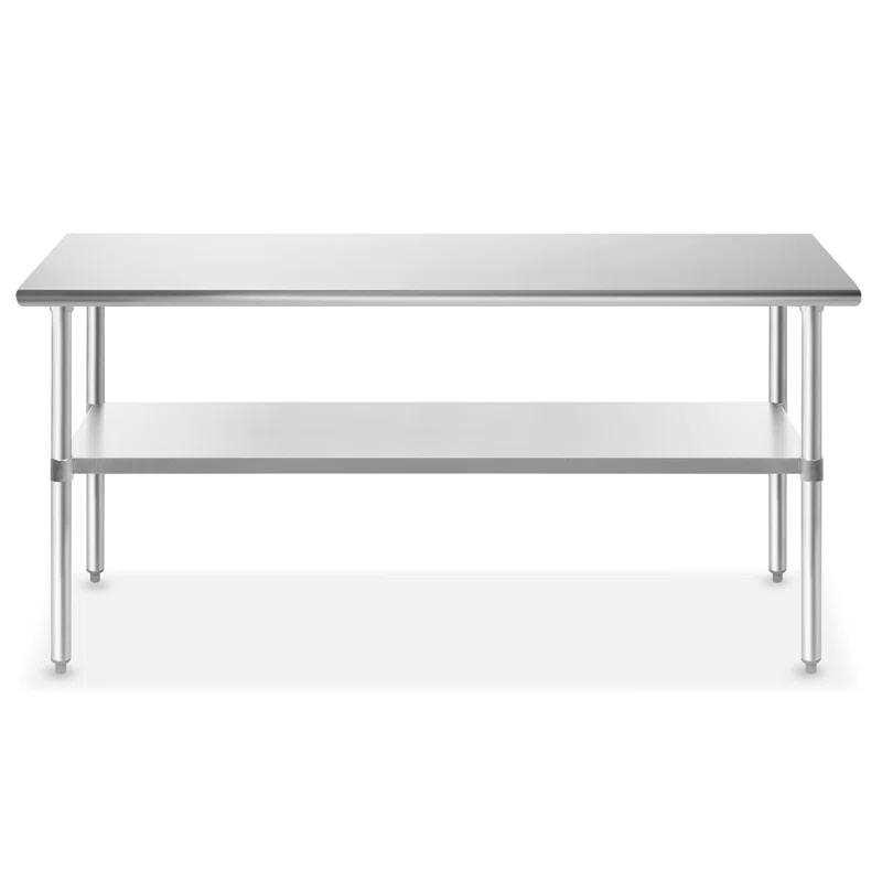 GRIDMANN 30" D x 34.5" H Stainless Steel Prep Station with Undershelf