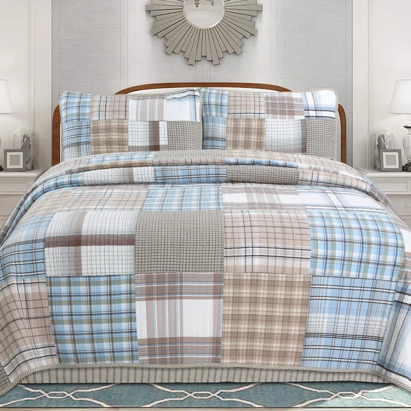 Cozy Line Home Fashion Cotton Patchwork Quilt Set