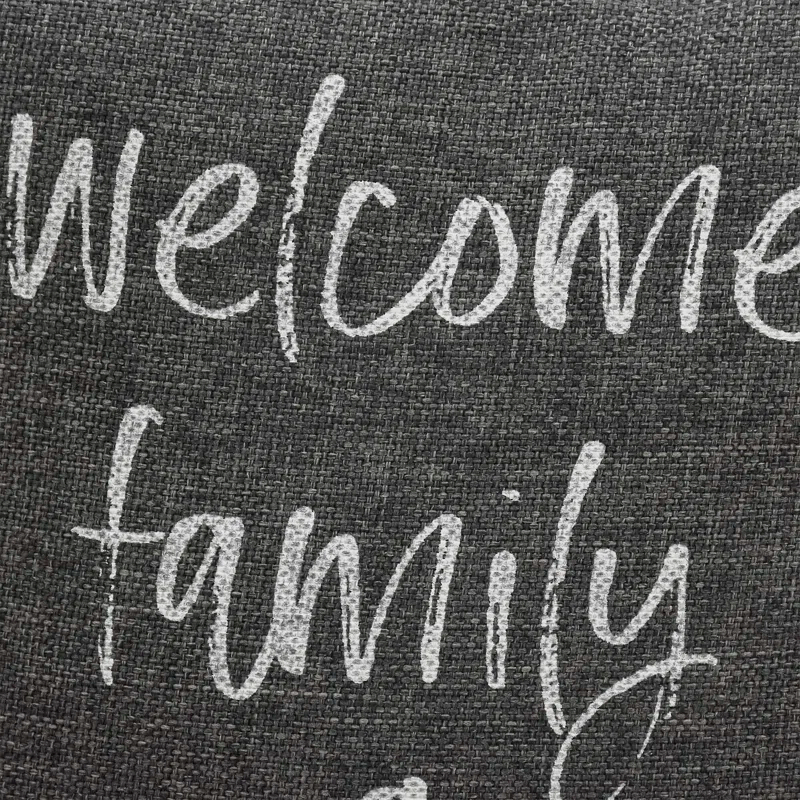 Welcome Friends & Family Fabric Weighted Floor Stop