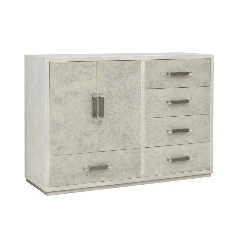 Pulaski Furniture Stone-Textured 5 Drawer Accent Cabinet with Doors