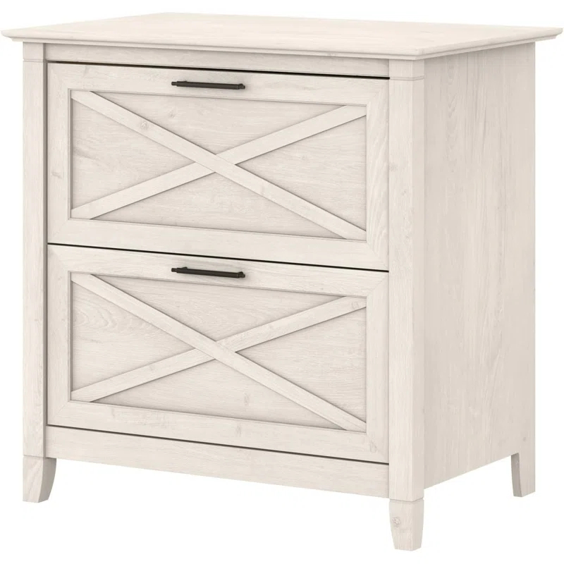 Inbox Zero 2 Drawer Lateral File Cabinet In Linen White Oak | Document Storage For Home Office | Accent Chest With Drawers