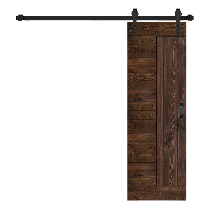 L Series Paneled Solid Wood Sliding Barn Door with Installation Hardware Kit -Assembly Needed