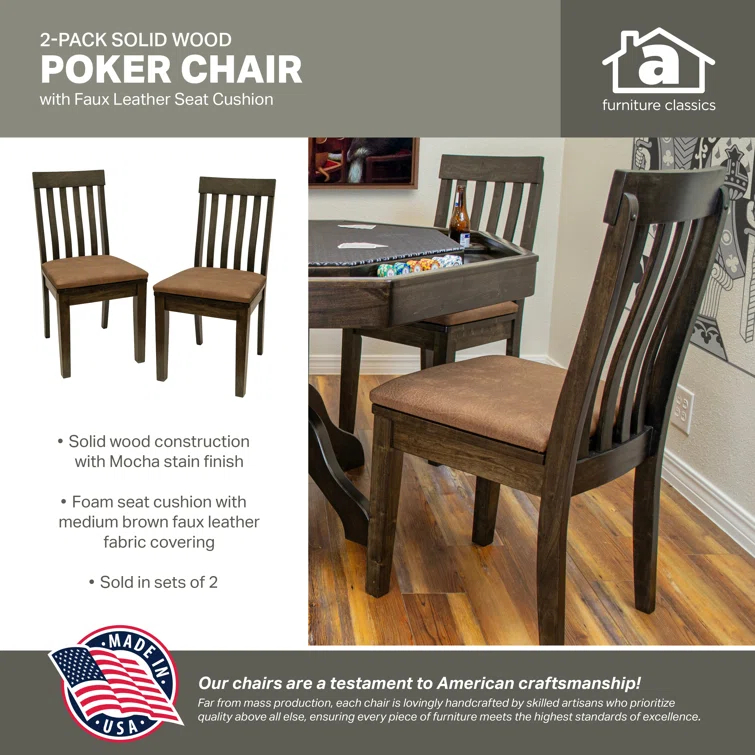 American Furniture Classics American Furniture Classics Solid Wood Mocha Finished Poker Chairs