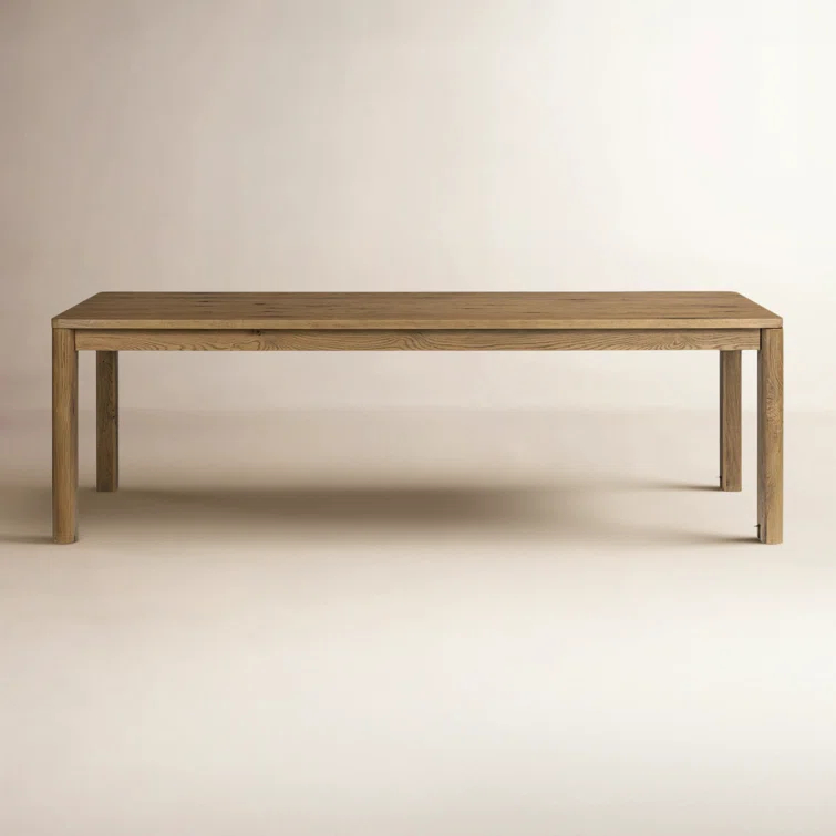 Light Brown Oak Extendable Rectangular Dining Table