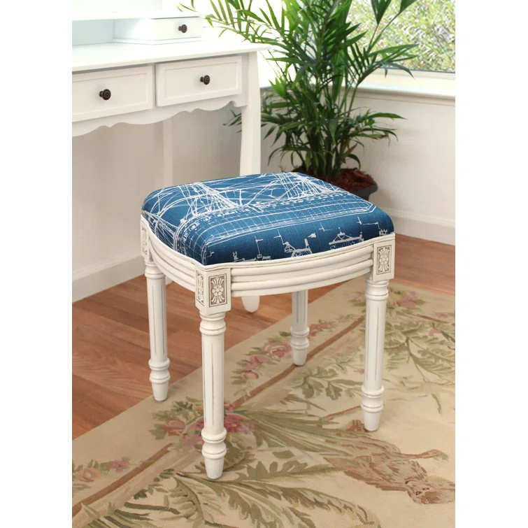 123 Creations Solid Wood Accent Stool