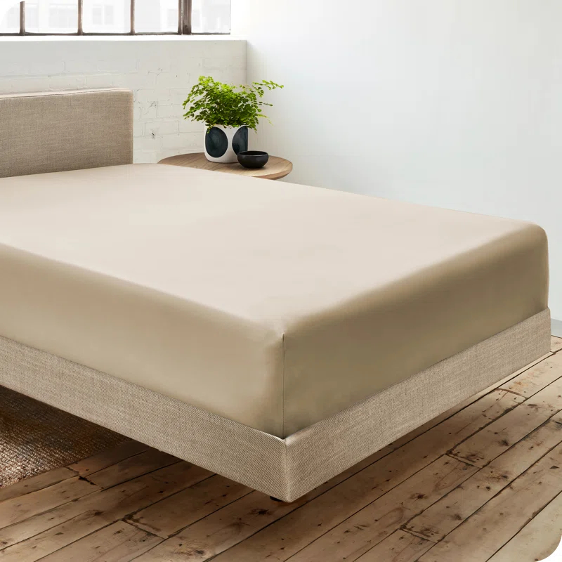 Bare Home 300 Thread Count Organic Cotton Percale Fitted Sheet