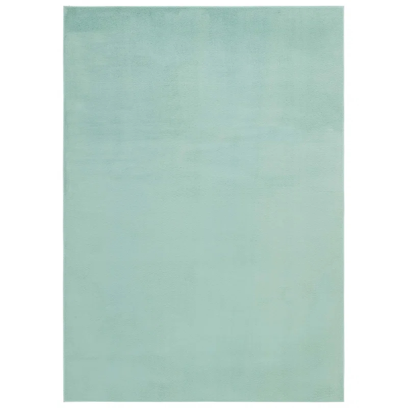 Faux Rabbit Fur Performance Machine Washable Solid Color Rug