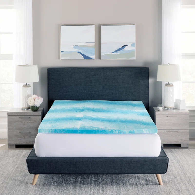 BodiPEDIC 2" Gel Swirl Memory Foam Mattress Topper