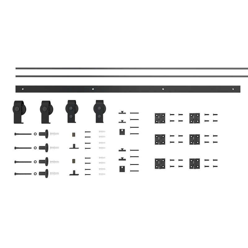 Calhome Modern Bi-Fold Double Barn Door with Sliding Hardware Kit