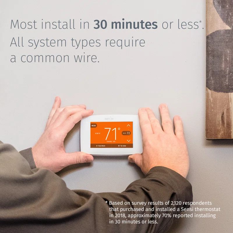 Emerson Thermostats Emerson Thermostats Smart Universally Compatible Thermostat White