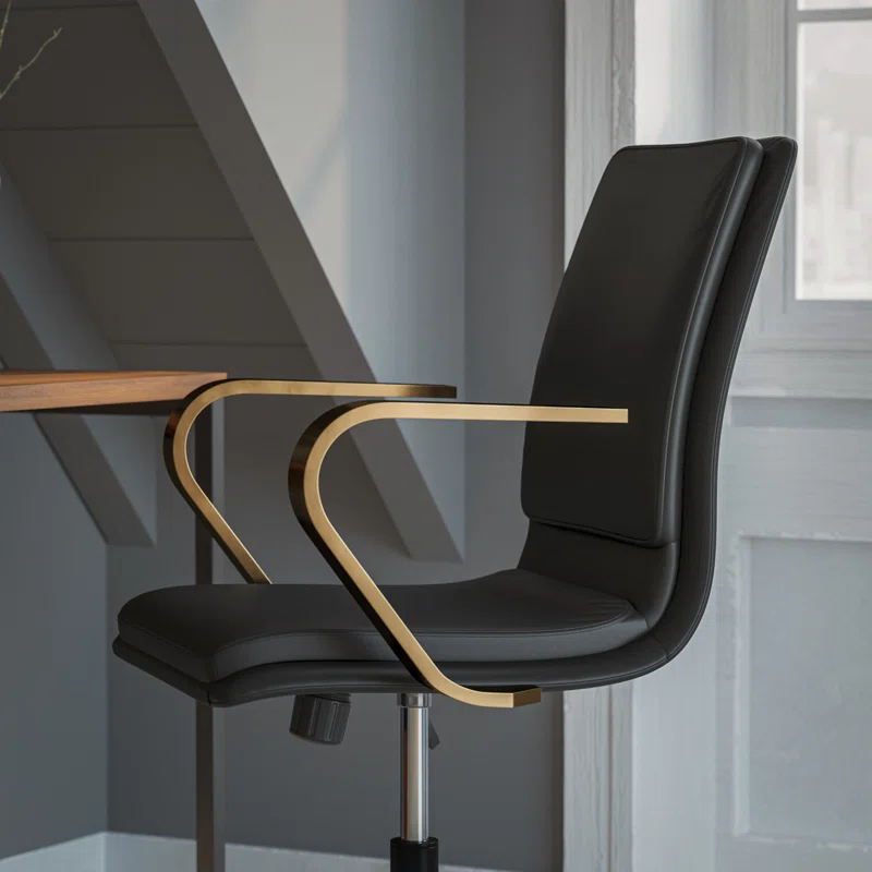 Flash Furniture Mid-Back Designer Upholstered Swivel Executive Office Chair with Armrests by Flash Furniture