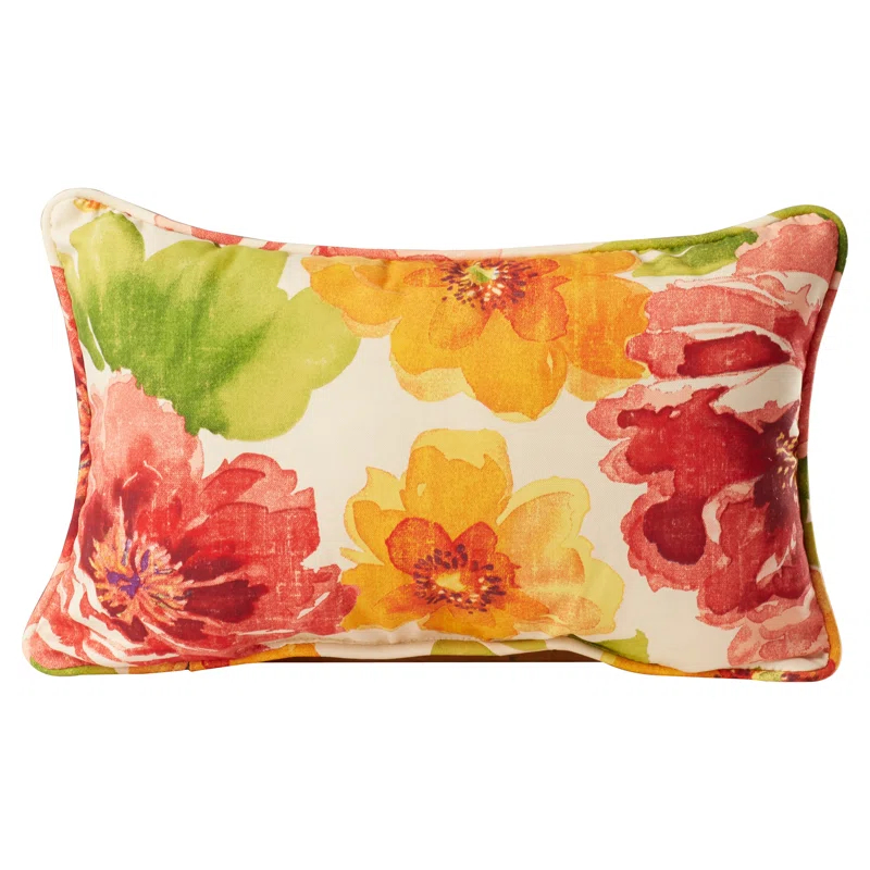 Pillow Perfect Primro Floral Indoor/Outdoor Reversible Throw Pillow (Set of 2)
