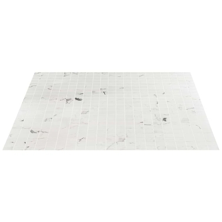 Saroshi Statuario Venato 11.81 in. x 11.81 in. Matte Porcelain Floor and Wall Mosaic Tile (0.96 sq. ft./Each)